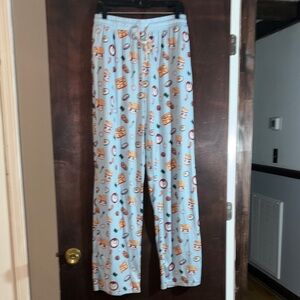 Men's Light Blue Manuchan Ramen Print Pajama Pants